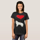 Great Pyrenees With Heart Balloon Valentines Day L T-shirt (Voorkant volledig)