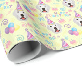 Great Pyrenees Wrapping Paper Yellow Cadeaupapier (Rol Hoek)