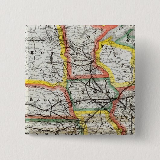 Great Rock Island Route Vierkante Button 5,1 Cm (Voorkant)