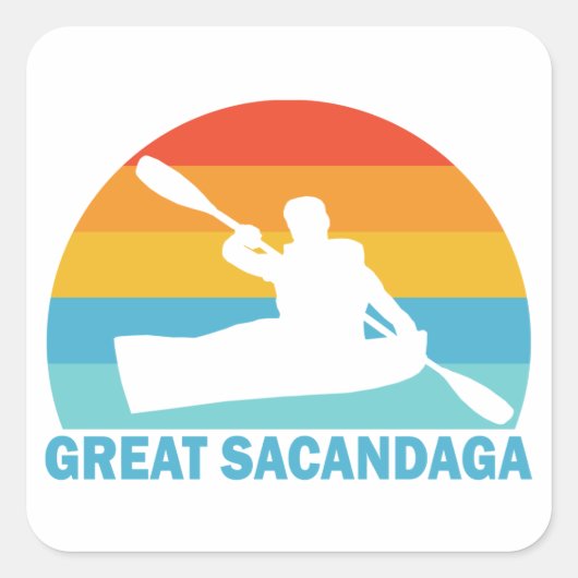 Great Sacandaga Lake New York Kayak Vierkante Sticker (Voorkant)