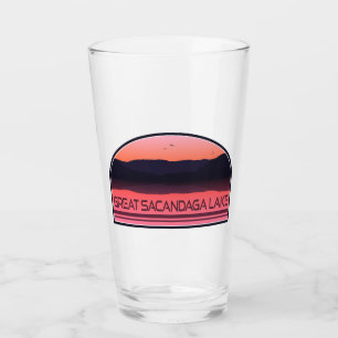Great Sacandaga Lake New York Red Sunrise Glas