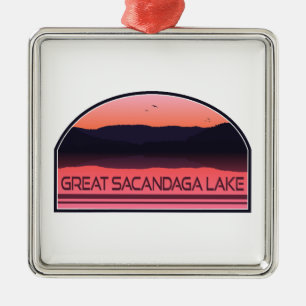 Great Sacandaga Lake New York Red Sunrise Metalen Ornament