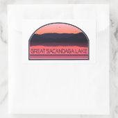 Great Sacandaga Lake New York Red Sunrise Rechthoekige Sticker (Tas)