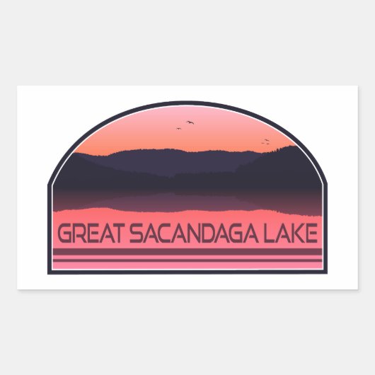 Great Sacandaga Lake New York Red Sunrise Rechthoekige Sticker (Voorkant)