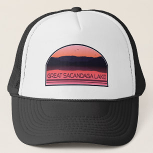 Great Sacandaga Lake New York Red Sunrise Trucker Pet