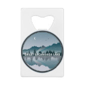Great Sacandaga Lake New York Reflection Creditkaart Flessenopener (Achterkant)