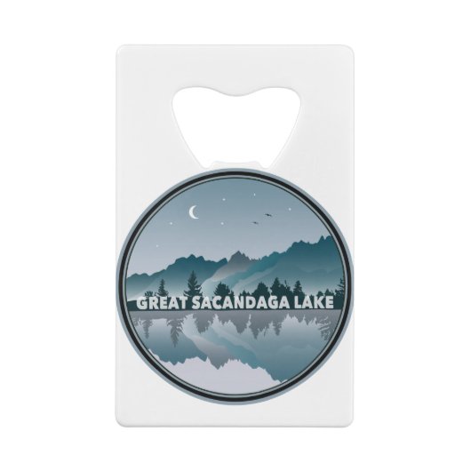 Great Sacandaga Lake New York Reflection Creditkaart Flessenopener (Achterkant)
