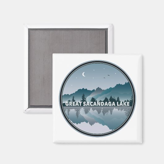 Great Sacandaga Lake New York Reflection Magneet (Voorkant / Achterkant)