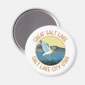 Great Salt Lake American Avocet Retro gestresst Magneet (Voorkant / Achterkant)