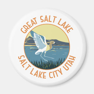 Great Salt Lake American Avocet Retro gestresst Magneet