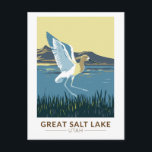 Great Salt Lake American Avocet Travel Art Vintage Briefkaart<br><div class="desc">Great Salt Lake vector art ontwerp met een Amerikaanse Avocet. Het Great Salt Lake is het grootste zoutwatermeer op het Western halfrond en het op acht na grootste terminalmeer ter wereld.</div>