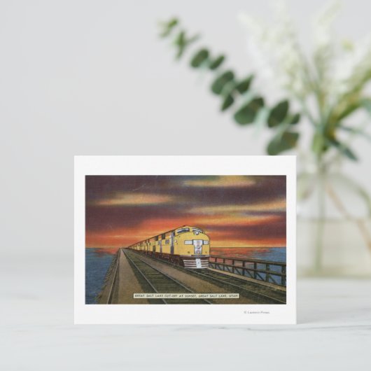Great Salt Lake Railroad Cutoff Briefkaart (Staand voorkant)