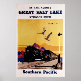 GREAT SALT LAKE Southern Pacific Old Rail Poster