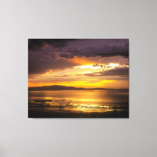 Great Salt Lake Sunset Canvas Afdruk