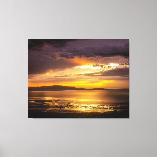 Great Salt Lake Sunset Canvas Afdruk (Voorkant)