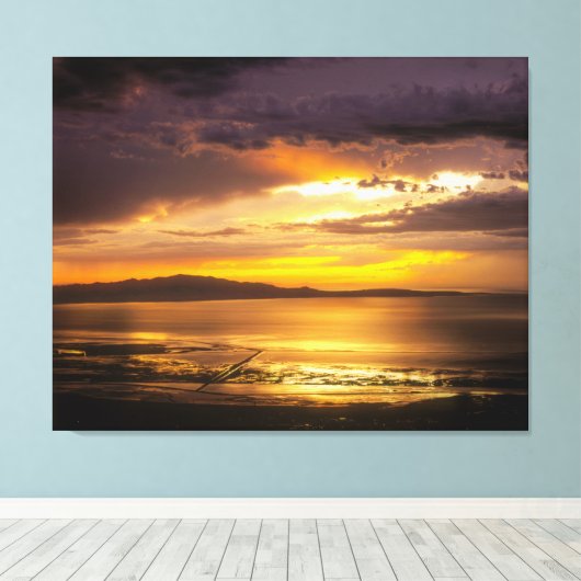 Great Salt Lake Sunset Canvas Afdruk (Insitu (Houten vloer))