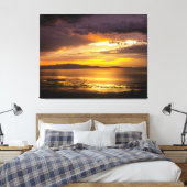 Great Salt Lake Sunset Canvas Afdruk (Insitu (Slaapkamer))