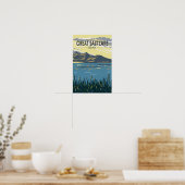 Great Salt Lake Utah Reis Kunst Vintage Poster (Keuken)
