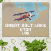 Great Salt Lake, Utah Reisposter Theedoek (Gevouwen)