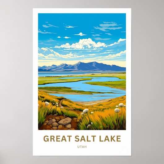 Great Salt Lake Utah Reisprint Poster (Voorkant)