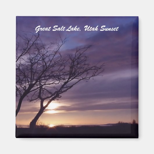 Great Salt Lake, Utah Sunset Magneet (Voorkant)