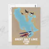 Great Salt Lake, Utah Travel poster Briefkaart (Voorkant / Achterkant)