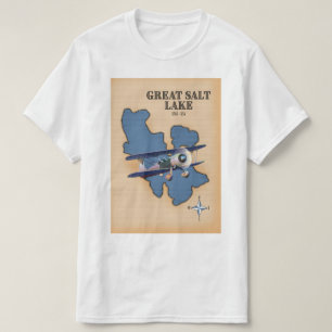Great Salt Lake Utah vintage stijl kaart T-shirt