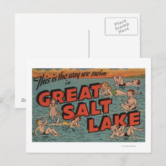 Great Salt Lake, UtahThe Way We SwimUtah Briefkaart (Voorkant / Achterkant)