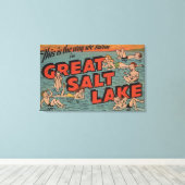 Great Salt Lake, UtahThe Way We SwimUtah Canvas Afdruk (Insitu (Houten vloer))