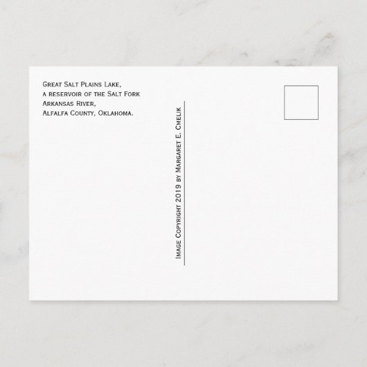 Great Salt Plains Lake, Oklahoma Briefkaart (Achterkant)