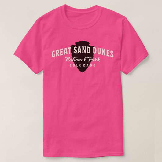 Great Sand Dunes National Park Arched Text Tan T-shirt (Design voorkant)
