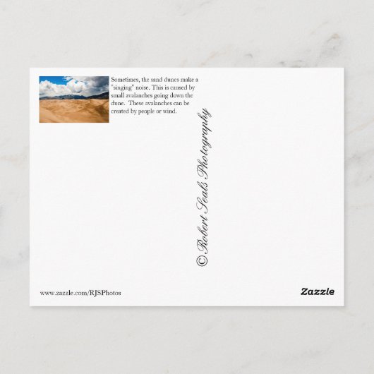 Great Sand Dunes National Park, CO Briefkaart (Achterkant)
