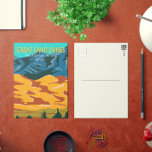 Great Sand Dunes National Park Colorado  Briefkaart<br><div class="desc">De grote Zand Dunes vectorkunstwerk in een ontwerp van de vensterstijl. Het park is in het zuiden van Colorado. Het staat bekend voor grote duinen zoals de torenhoge Star Dune,  en voor de seizoensgebonden Medano Creek en het strand die aan de basis van de duinen zijn gemaakt.</div>