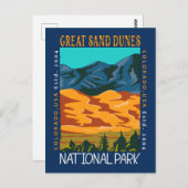 Great Sand Dunes National Park Colorado Distress Briefkaart (Voorkant / Achterkant)