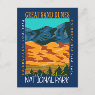 Great Sand Dunes National Park Colorado Distress Briefkaart