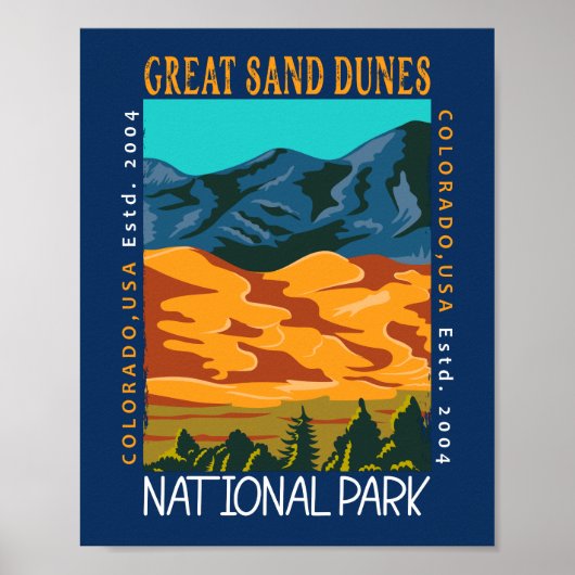 Great Sand Dunes National Park Colorado Distress Poster (Voorkant)