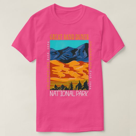 Great Sand Dunes National Park Colorado Distressed T-shirt (Design voorkant)