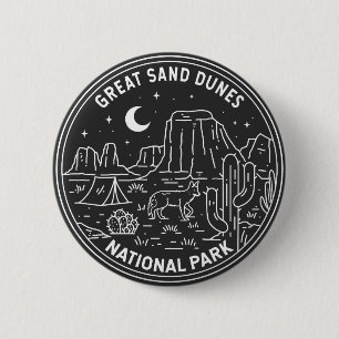 Great Sand Dunes National Park Colorado Monoline Ronde Button 5,7 Cm