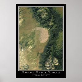Great Sand Dunes National Park Colorado Satellite Poster