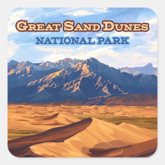 Great Sand Dunes National Park Colorado Vierkante Sticker (Voorkant)