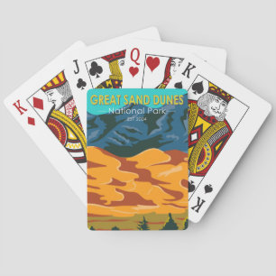 Great Sand Dunes National Park Colorado Vintage Pokerkaarten