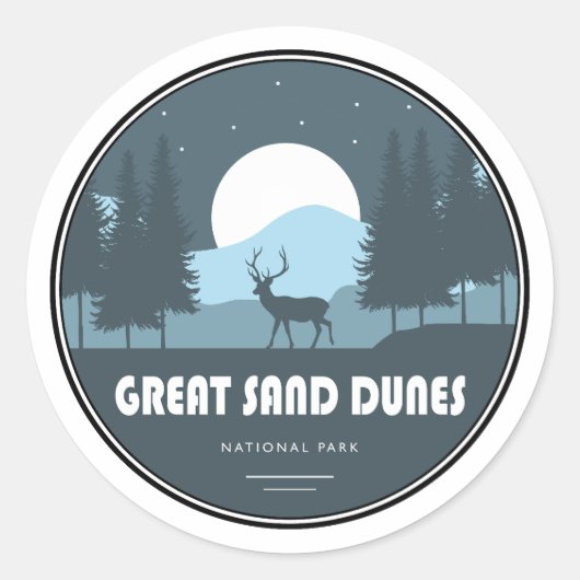 Great Sand Dunes National Park Deer Ronde Sticker (Voorkant)