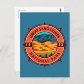Great Sand Dunes National Park Retro Compass Briefkaart (Voorkant / Achterkant)