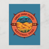 Great Sand Dunes National Park Retro Compass Briefkaart (Voorkant)