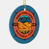 Great Sand Dunes National Park Retro Compass Keramisch Ornament (Rechts)