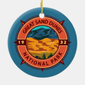 Great Sand Dunes National Park Retro Compass Keramisch Ornament (Achterkant)