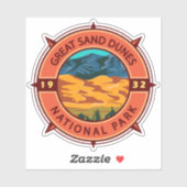 Great Sand Dunes National Park Retro Compass Sticker (Vel)