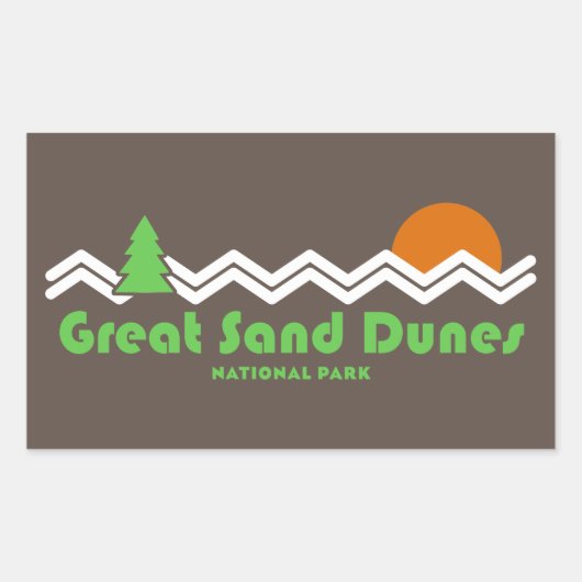 Great Sand Dunes National Park Retro Rechthoekige Sticker (Voorkant)