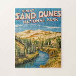 Great Sand Dunes National Park Retro Travel Art Legpuzzel