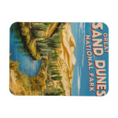 Great Sand Dunes National Park Retro Travel Art Magneet (Horizontaal)